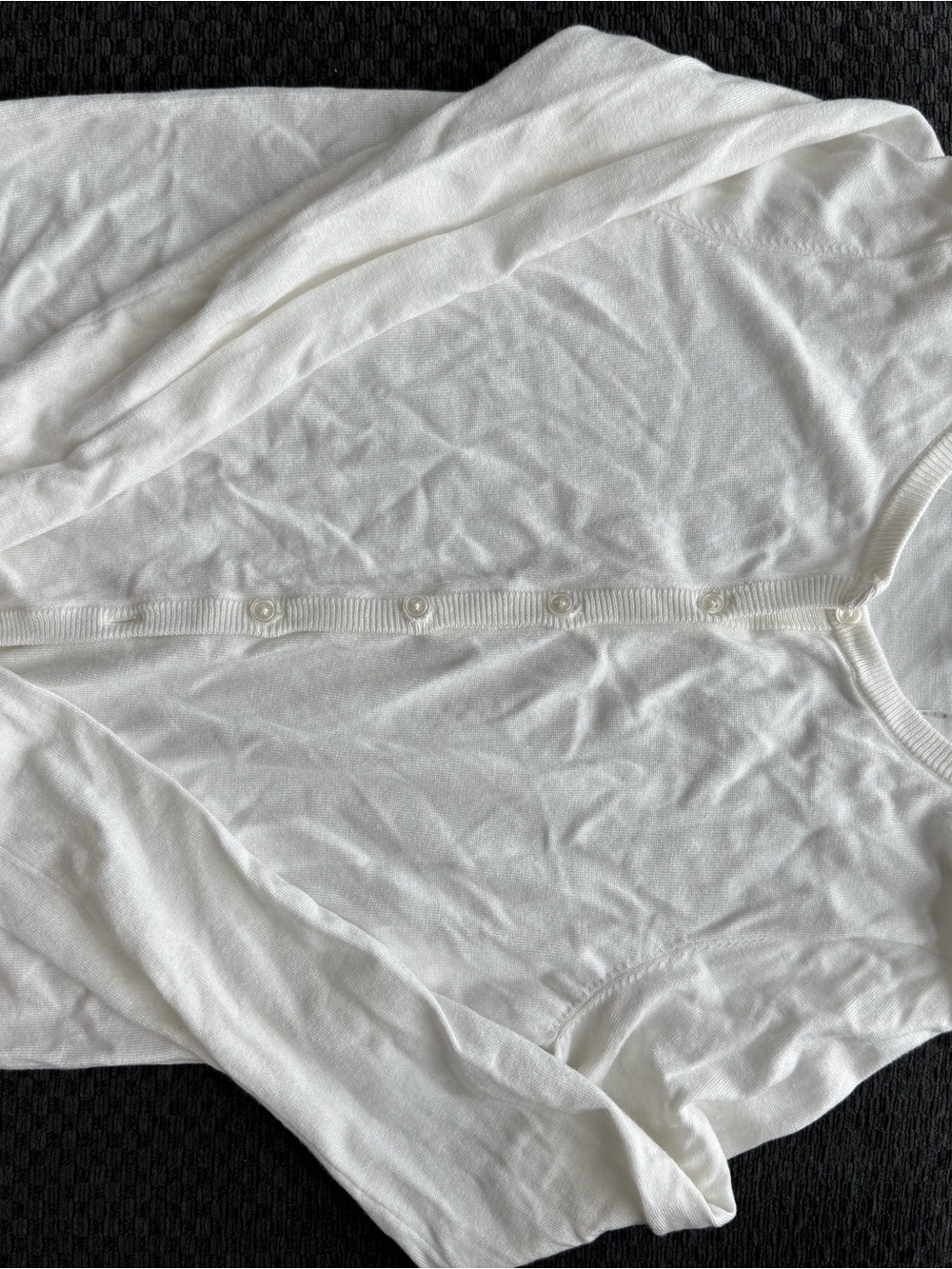 twik White Button-Front Lightweight Women's Cardigan